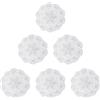 KRYMSON 6 tovagliette a forma di fiore bianco, set di 6 tovagliette all'uncinetto, tovagliette ricamate in pizzo vintage, tovagliette rotonde in cotone, tovagliette all'uncinetto