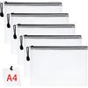 Vicloon Borse di File A4, 5 Pezzi Sacchetto di Zip Impermeabile, Mesh Sacchetto del Documento Sacchetto Di Documenti Portatile per Uffici Cosmetici Forniture Accessori da Viaggio