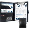 GraduatePro Cartella Portadocumenti A5 Pelle di Cerniera Chiusura magnetica Unisex per Ufficio Conferenza Cartellina Custodia Organizzatore con Quaderno-Nero