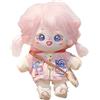 niannyyhouse Bambola di Peluche da 20 cm Ragazza dei Capelli Rosa umanoide farcito Corpo nessun attributo 8 Pollici Normale Abbigliamento indossabile Vestire Regali (a-19-con Scheletro)