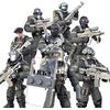 MEIEST SWAT - Set di 8 mini figure di polizia cittadina assemblati, con più accessori per armi militari, set di favore del partito per ragazzi e uomini (SDU)