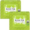 Kusmi Tea - Tè Verde Limone Zenzero Bio - Miscela di Tè Verde Biologico, Zenzero e Limone - Da Gustare Caldo o come Tè Freddo - Confezione da 2-2x20 Bustine di Tè