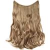 TESS Extension Capelli Veri Filo Invisibile 50 cm, Marrone/Biondo chiaro Capelli Finti Ondulato g Extension Capelli Un Pezzo