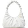 PS PETITE SIMONE Borsa Mano Morbida Borsa a Tracolla Donna Moda Tote Bag PU Pelle Artigianale Plissettata Borse a Spalla Bianco Sporco per Shopping, Lavoro, Ufficio, Scuola