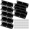RUNYU 10 Pezzi Staffe Angolar, 80 × 20 × 20 mm Squadretta di Giunzione Angolar 80 × 20 × 20 mm, Squadre Angolari in Acciaio Inossidabile per Angolo Sedia in Legno Mobili Nero