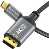 Sonero Cavo Sonero® 4K da USB-C a DisplayPort, da DisplayPort maschio a USB-C maschio, 4K 60Hz, 21,6 GB/s, rivestimento in cotone, grigio/nero, 1 metro