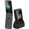 Funker C135I Comfort Pro Telefono Cellulare Whatssapp 3G Touch Screen con Gps e Pulsante Sos, Facile da Usare e Multimediale, Nero