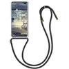 kwmobile Custodia Compatibile con Samsung Galaxy S10 Plus / S10+ Cover - Back Case in Silicone TPU - Protezione Smartphone con Cordino - trasparente/nero