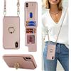 Ｈａｖａｙａ Cover iPhone XR con cordino RFID Porta Carte Cover iPhone XR con cordino Ring portafoglio - Oro rosa