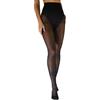 SEGRETA 00030 (Nero, S) Collant Donna Compressione Graduata, Anticellulite, Snellente, con Acido Ialuronico, 12-16 mmHg