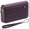 GAEKEAO Portafoglio Donna Grande, Portamonete Vegan in Pelle, Porta Tessere Blocco RFID, Portacarte di Credito, Porta Tessere, Borsellino Doppia Cerniera, Idee Regalo