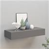 Tidyard Mensola con cassetto da parete, mensola da parete, mensola con cassetto, cassettiere sospese, mensole galleggianti, mensola cubo, grigio MDF 60 x 23,5 x 10 cm