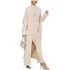 Shuanghao Cardigan-Cappotto Caldi-Invernali Tinta-Unita Lunghi-Oversize Donna - Maglioni a Maglia con Scollo a V di Moda Tempo Libero a Maniche Lunghe Cappotti Morbido con Tasche Donna Bianco M