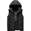 Peuignao Gilet Trapuntato Uomo Giubbotto Smanicato Uomo Invernale Giubbino Smanicato Uomo Gilet Imbottito Cappuccio Uomo Casual Taglie Forti Giacca senza Maniche Giacchetto Cappotto Smanicato Uomo Nero 7XL