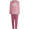 adidas Essentials Logo Fleece Jogger Set Giovani/Bambino, Clear Pink/White, 3-4 Years Unisex Kids
