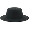 Bollrllr Fedora Panama Tinta Unita Tinta Unita Cappello Jazz Vintage Black-Flat top 60-62 cm (XL)