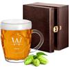 Maverton Bicchiere da birra con incisione 500 ml - boccale di birra tradizionale con manico - bicchiere birra personalizzato - boccale per Birra - per papà - per amico - Lettera