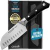 Cutluxe Coltello Santoku - Coltello da Cucina 13 cm - Versatile per Tagliare, Affettare e Tritare - Forgiato Acciaio Tedesco ad Alto Tenore di Carbonio - Impugnatura Ergonomica - Serie Artigianale