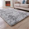 MARATIP Tappeto Peloso Soggiorno Tappeti per Grandi Dimensioni Salotto Moderno cameretta Bimba Antiscivolo tappeti,Tappeto colorato morbido e soffice per la camera da letto(grigio chiaro,160 x 230 cm)