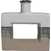 DRW Vaso da tavolo in ceramica con foro in bianco, argento e beige 6x24x24 cm