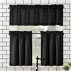 No. 918 Martine - Set mantovana e mantovana in microfibra semi-trasparente, 137,2 x 114,3 cm, colore: Nero