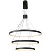 V-TAC VT-7924 Lampadario LED a sospensione dimmerabile 3 cerchi sospesi 46W in metallo dal Design Moderno 80 * 150cm Coloro nero 3000K - 15345