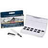 Derwent Set da 12 acquerelli stile carbocino, formato mezza tavolozza, Colori pittura solubili in acqua, adatti per dipingere paesaggi, qualità professionale, formato da viaggio, 2306249
