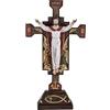 DRW Crocifisso di Cristo con le braccia aperte resina dipinta a mano 33 cm