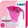 BWT Caraffa filtrante 2,6 litri con filtro e timer manuale Vida rosa