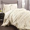 Lush Decor Belle 4-Piece Comforter Set, Queen, Ivory