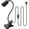 WPQIUZS Portalampada E27 con Pinza da Letto, 240CM Cavo, Lampada Clip con 35 CM Flessibile Collo di Cigno, Lampada con Morsetto, Porta Lampada da Tavolo, Lampada da Scrivania per Trucco Lettura, Nero