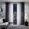 Melodieux Tende Tasparente Ombre Tende per Interni 2 Pezzi, 140x245cm Nero/Bianco