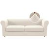 BXFUL Copridivano Chesterfield elasticizzato con fodere per Cuscini Separati per mobili da soggiorno con tessuto jacquard più spesso (Grande 2 Posti,Denti bianchi)