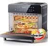 Involly Friggitrice ad Aria 15L, 18 in 1 Mini Forno ad Aria Calda con Struttura Tripla, per Pizza, Fornetto Elettrico in Acciaio Inox, Cottura Rapida, Meno Olio, 4 Accessori e 26 Ricette, 1600W