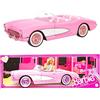 Barbie The Movie - Corvette, Macchinina Cabrio Vintage da Collezione Tratta dal film, Rosa con Pneumatici in Gomma Bianca e Bagagliaio Apribile, Giocattolo per bambini, 6+ anni, HPK02