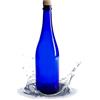 WYSKONT Bottiglia di vetro blu - Bottiglie di vetro da riempire - Bottiglia decorativa - 750 ml - Bottiglia d'acqua in vetro - Bottiglia di vino - Bottiglia di succo - Bottiglia con tappo di sughero