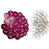Sourcemall Etichette con numero identificativo in plastica, etichette numerate, con anello portachiavi (viola, 1-50)