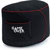 Game Over Sgabello Bean Bag per Video Gaming | Poggiapiedi per Interni e Esterni | Tasche Laterali per Controller | Pouf Poggiapiedi per Divano | Design Ergonomico (Cremisi Elettrico)