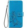 DOINK Cover Trifoglio per ZTE Blade A51, Premium Custodia in PU Pelle con Slot per Schede - Blu