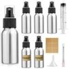 Furuising 5 Pezzi Flacone Spray Vuoto in Alluminio, 50ml Fine Spray Bottle, Piccoli Ricaricabile Bottiglia Spray,Portatile Nebulizzatore con 20ml Siringa, Imbuto per Oli Essenziali, Liquidi Cosmetici
