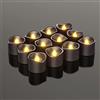 PChero Candele a LED nere, 12 pezzi, funzionamento a batteria, senza fiamma, elettriche, senza fiamma, per Halloween, casa, festival, feste, decorazione, colore: giallo caldo