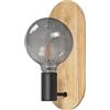 Ledvance DECOR Wood applique in legno, colore nero, con attacco E27 per una facile sostituzione della lampada, compatibile con lampada normale o smart, protezione IP20