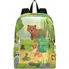 ISAOA Zainetto con animali selvatici, foresta, cervo, volpe, orso, gufo, mucca, serpente, zaino casual da 39 cm per computer portatile, scuola, viaggi, per adulti, adolescenti, ragazze e ragazzi, #9,