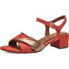 MARCO TOZZI Sandali Donna con Tacco con Cinturino Regolabile Vegani, Arancione (Terracotta Com), 37 EU