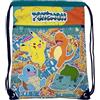 CYPBRANDS Marchi CyP - Zaino Pokémon, Sacco, Borsa con lacci, Colori urbani, Multicolor, Pikachu, Charmander, Squirtle, Bulbasaur, Prodotto ufficiale