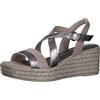 MARCO TOZZI Sandali Donna con Tacco a Zeppa con Cinturino Regolabile Comodi, Blu (Navy Met Comb), 41 EU