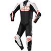 Alpinestars tuta intera in pelle Missile V2 Ward - 1231 Black/White/Red fluo