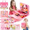 hahaland Busy Board Viaggio Bambina Montessori, Pannello Sensoriale di Feltro, Valigetta Interattiva, 17 in 1 Giocattoli Educativo Regalo Bimba 2-4 Anni