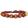 Samsara Bracciale Tibetano Buddista Shamballa - Bracciale Artigianale con Pietre Naturali e Filo in Cotone Cerato Rosso Regolabile - Agata Rossa Unisex