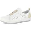 inblu PantoScarpe Sneakers Donna Slip On con Decori e Elastici Frontali, Plantare in Vera Pelle, dal 35 al 41, Scarpe da Ginnastica, Bianco-Platino, EU